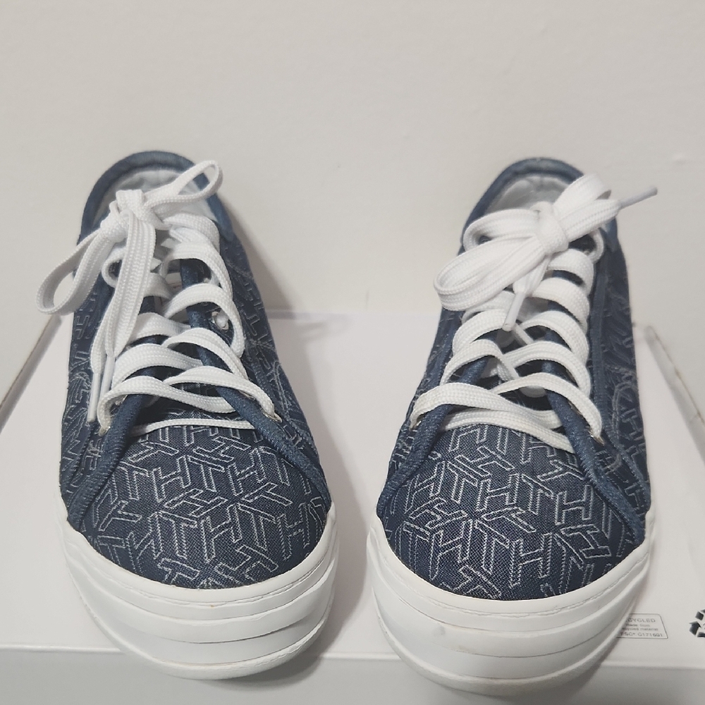 Tommy Hilfiger Blue Canvas Sneakers with White Accents